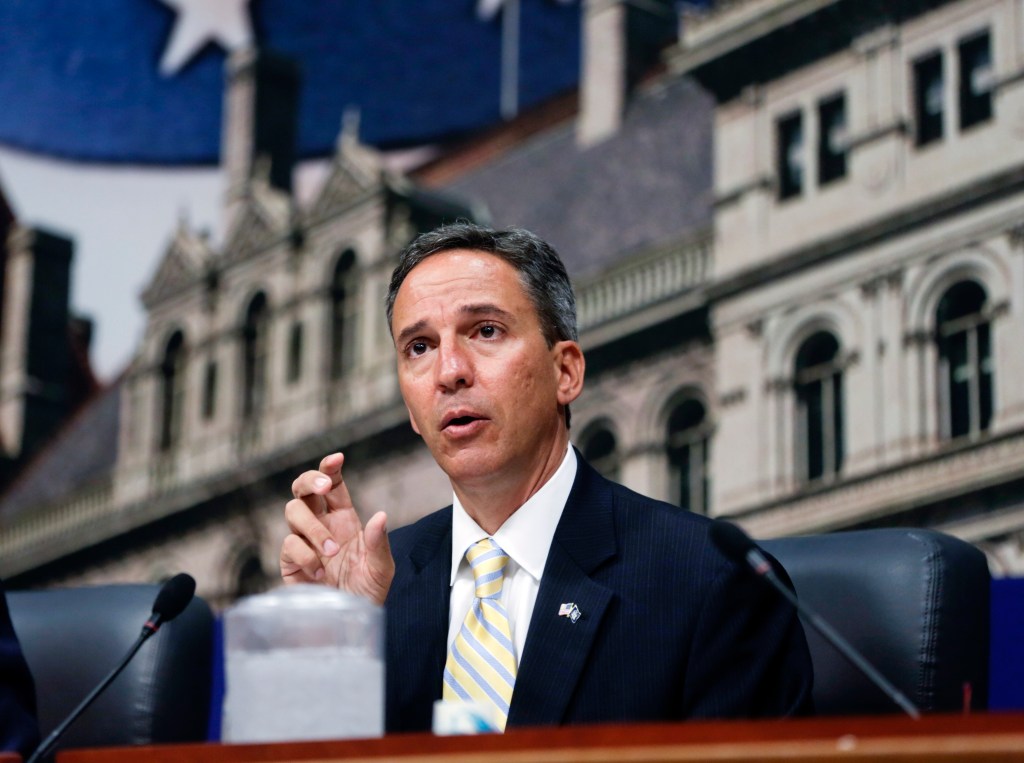 Senator Jack Martins speaking at a Fast Food Wage Board hearing.