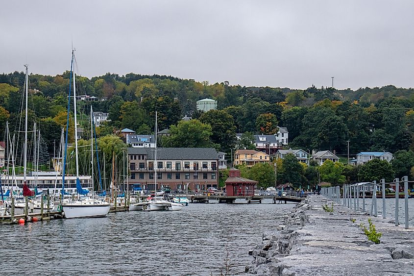 The scenic waterfront in Watkins Glen, New York.