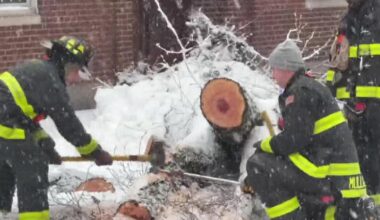 See it: Nuns thank NYC firefighters for clearing trees toppled during the blizzard