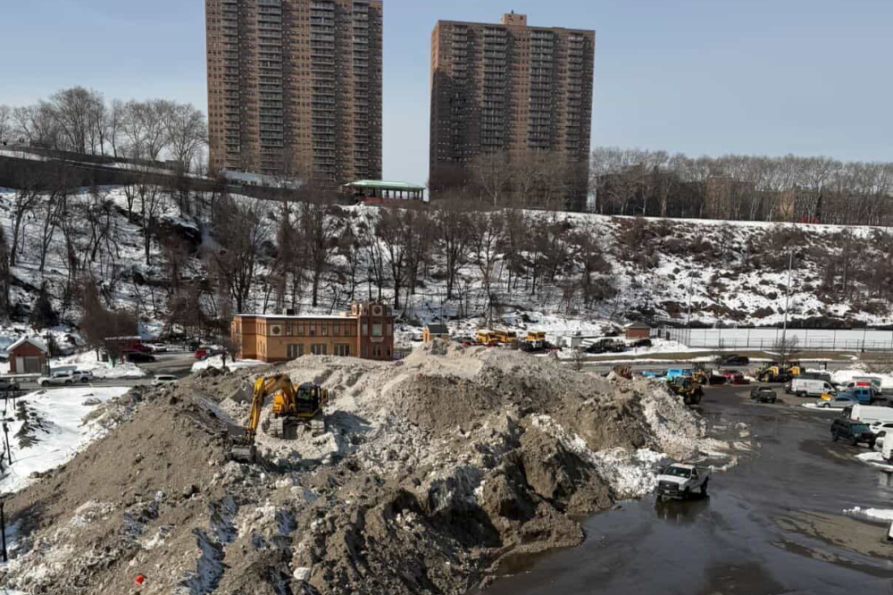 West New York Residents Complain as Work on Giant Snow Pile Continues Overnight