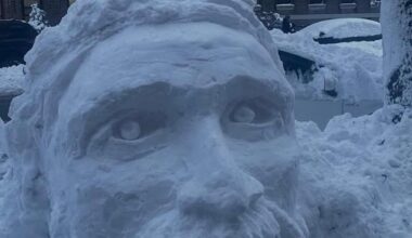 A snowman sculpture in New York City