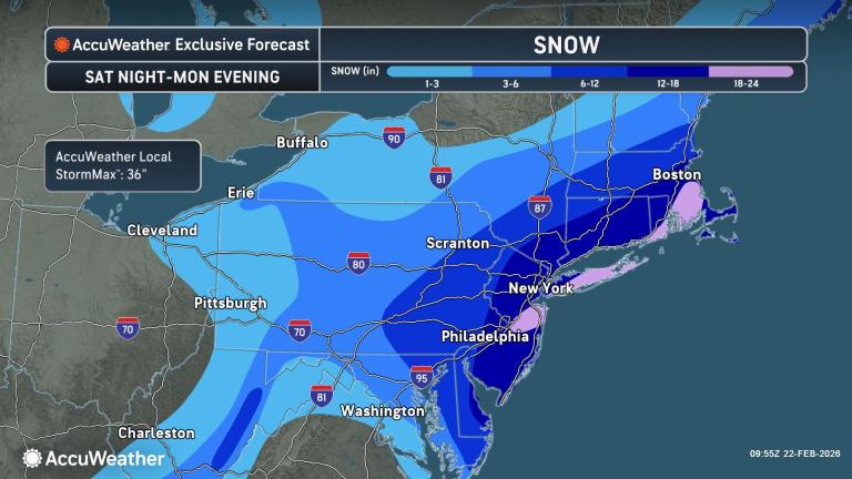 Life-threatening nor'easter with blizzard conditions to rage from Delaware, NYC to Boston