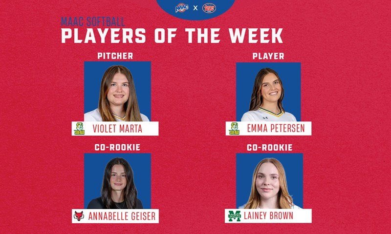 Siena’s Petersen and Marta, Manhattan’s Brown, and Marist’s Geiser Named First Jersey Mike’s MAAC Softball Weekly Award Winners of 2026