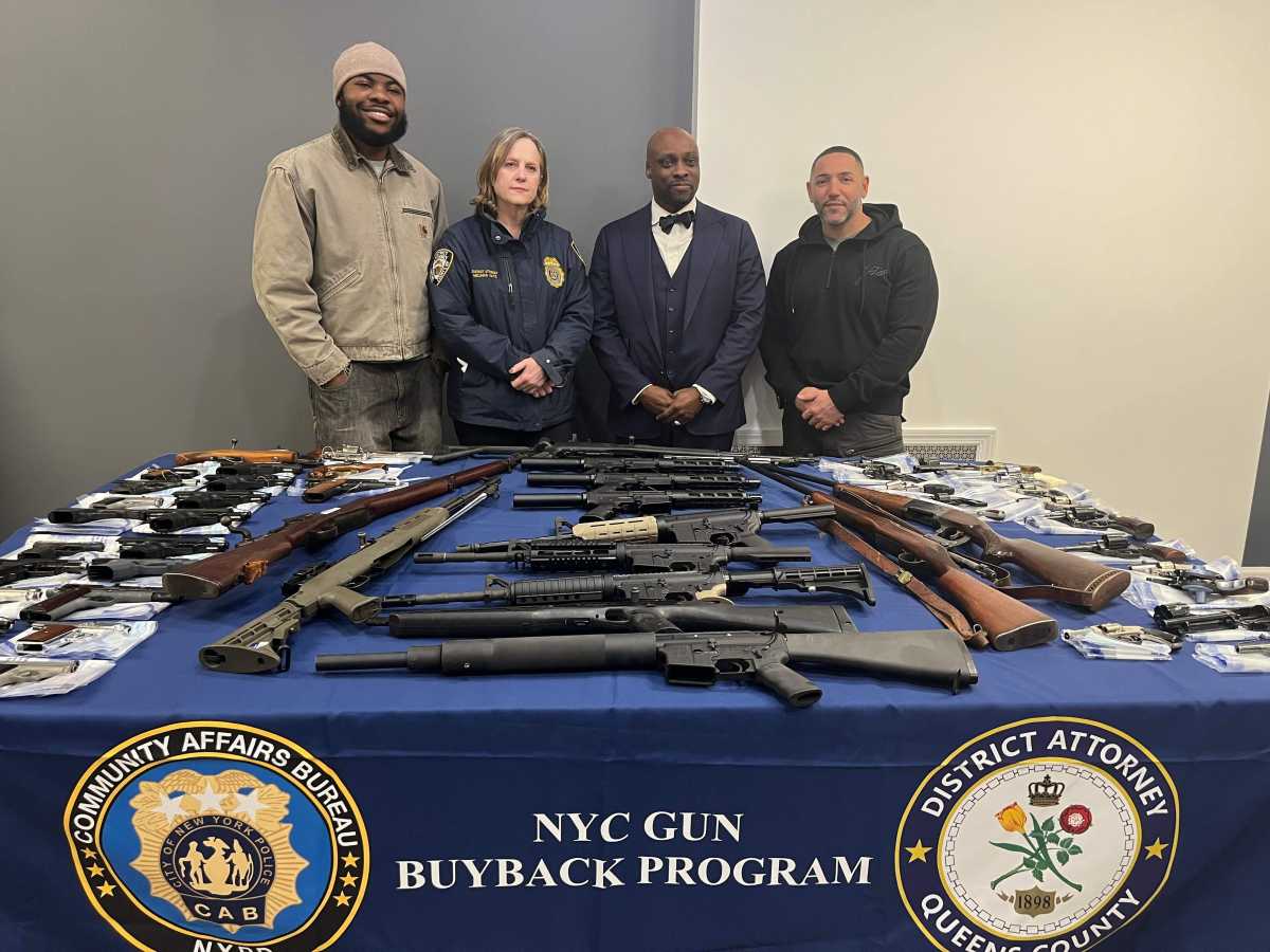 Southeast Queens gun buyback event collects 124 firearms, including 10 assault weapons: DA – QNS
