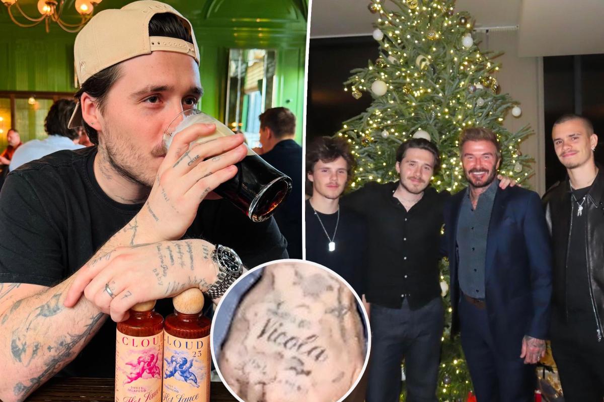 Brooklyn Beckham covers up tattoos of his siblings after removing tribute ink to dad David