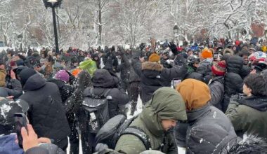NYC police arrest man after officers were pelted during a snowball fight – Butler Eagle