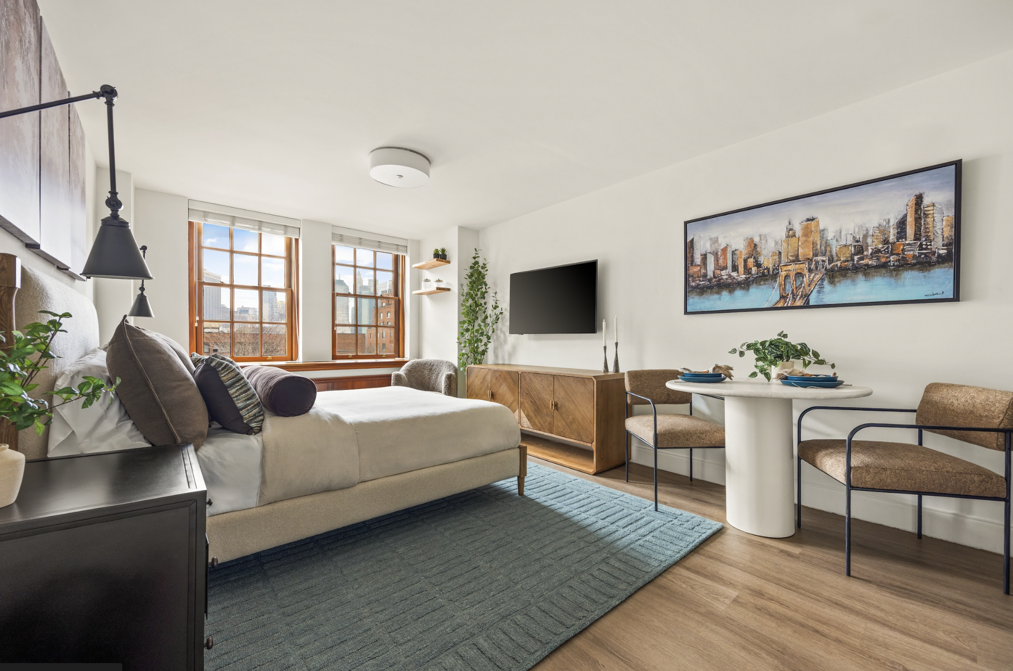 bedroom at senior living apartment