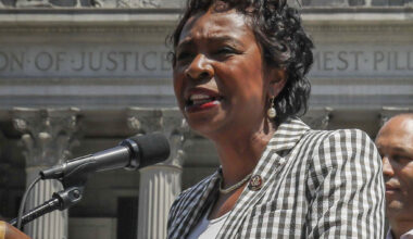 Rep. Yvette Clarke, D-NY, speaking at a news conference, in New York. Photo: Bebeto Matthews/AP