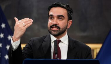 New York City Mayor Zohran Mamdani speaks to reporters during a news conference in New York, Tuesday, Feb. 17, 2026. (AP Photo/Seth Wenig)