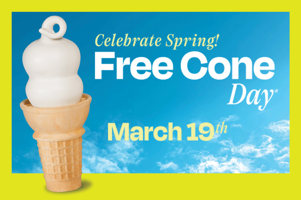 Ring in Spring with Dairy Queen’s Free Cone Day, March 19