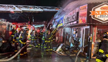 Massive early-morning Bronx fire on E. Gun Hill Road rips through 11 stores
