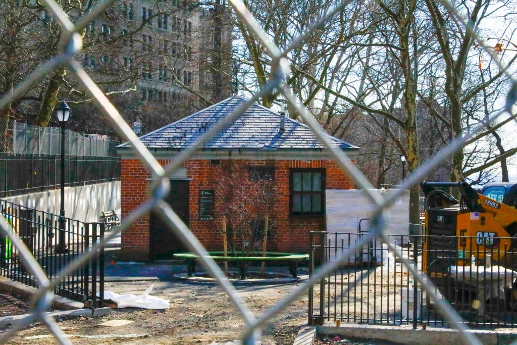 A playground and public bathroom in Fort Washington Park were closed off while the city made upgrades