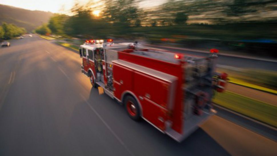 fire truck on the move