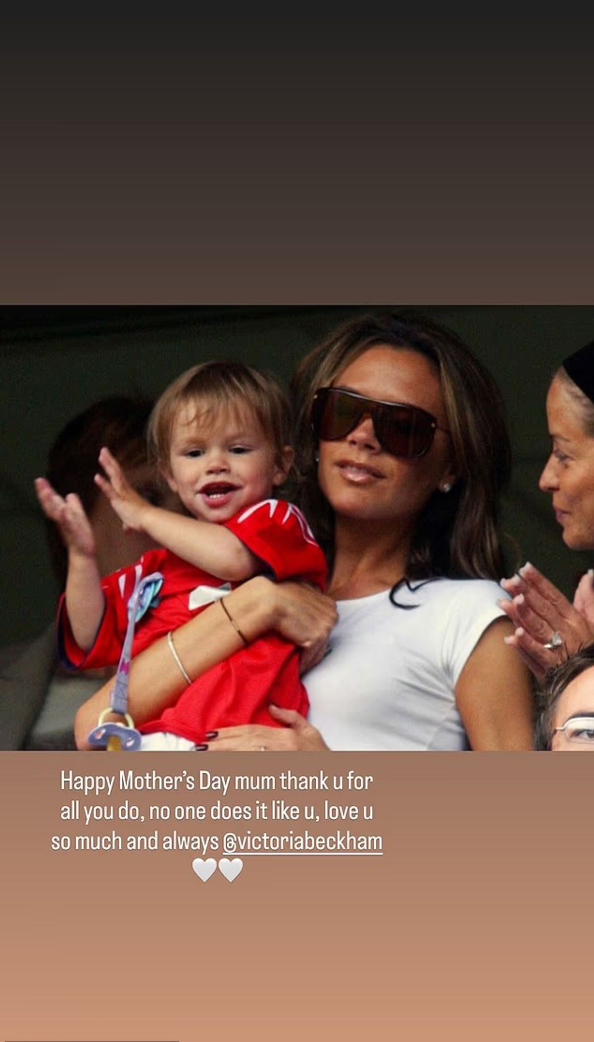 VB got posts from her husband David and other children