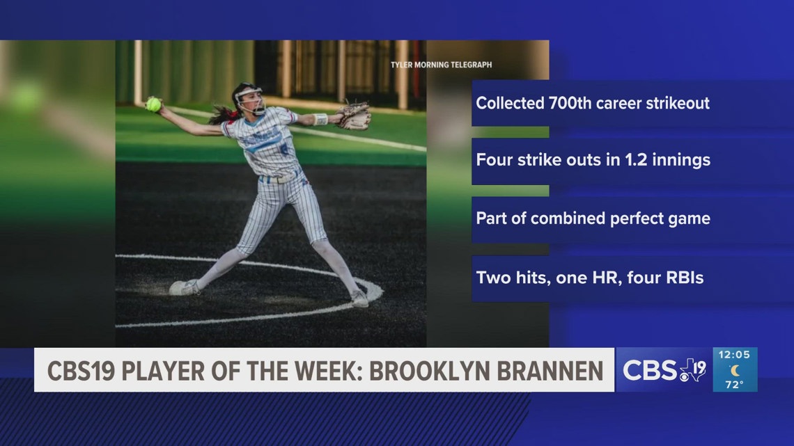 Bullard's Brooklyn Brannen hits 700 career strikeouts in Bullard softball win