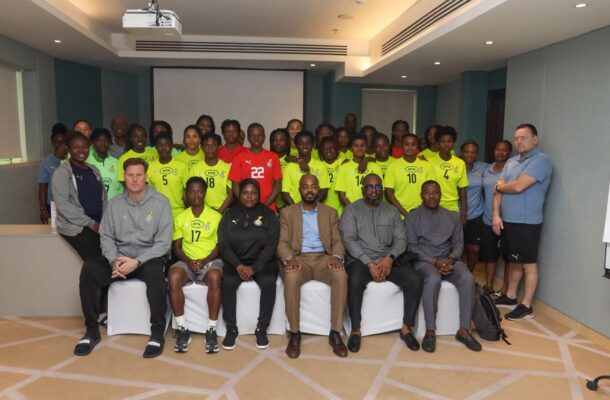 Delegation from Ghana Mission in UAE visit Black Queens camp