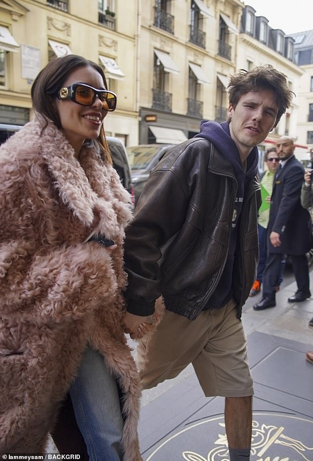 Meanwhile, musician Cruz embraced the spring weather wearing shorts and a leather jacket