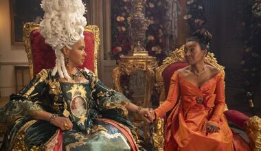 Pictured: Golda Rosheuvel as Queen Charlotte and Adjoa Andoh as Lady Danbury