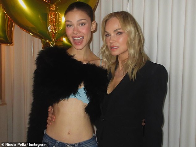 New snaps posted by Nicola, 31, show the pair celebrating with Claudia Heffner Peltz for her big day