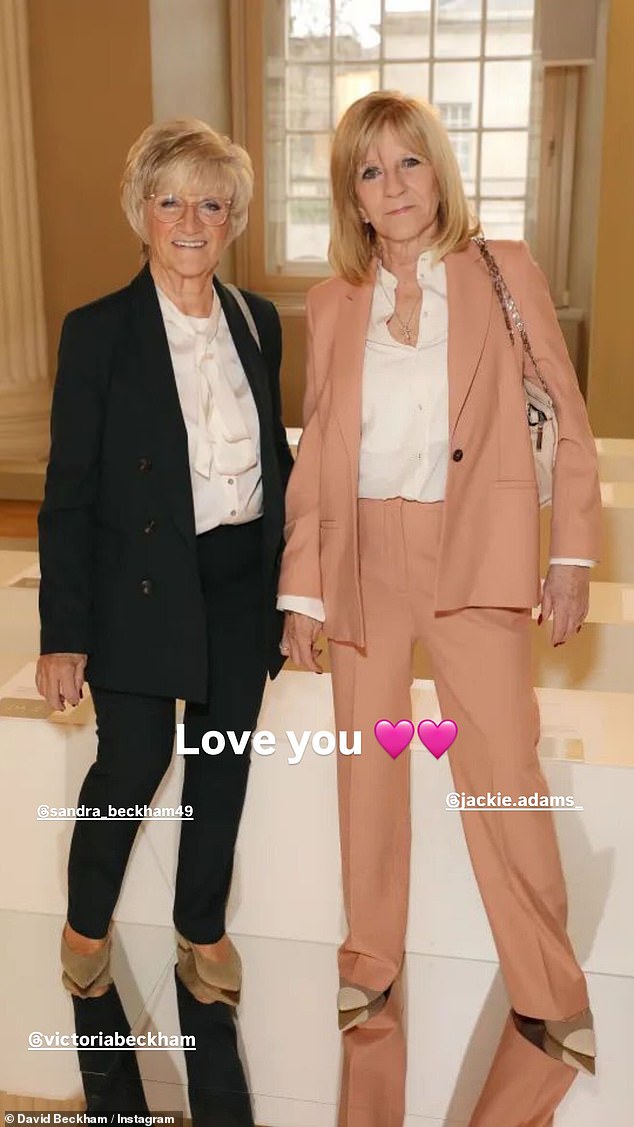 David shared several images of both of their mums to his socials