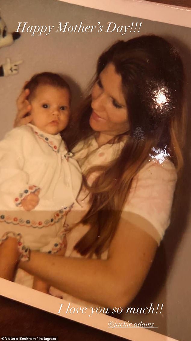 Victoria shared a sweet childhood snap too