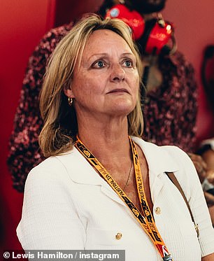 ... and stepmother Linda Hamilton