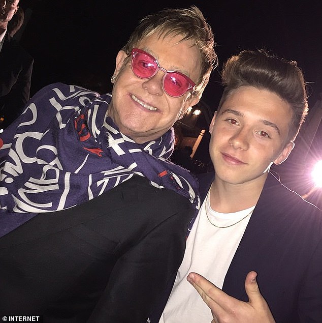 Brooklyn and Elton are pictured together in 2015