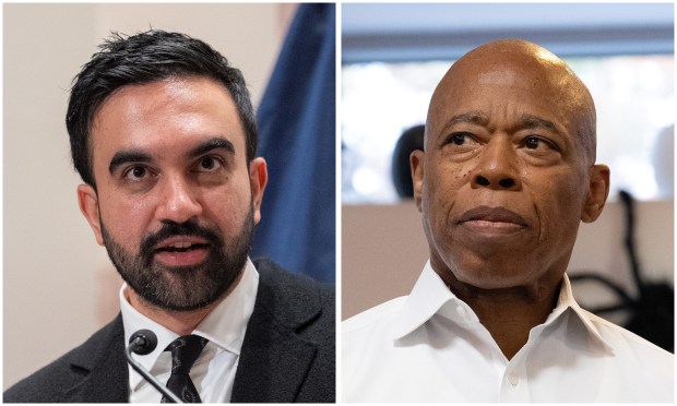 Mayor Zohran Mamdani, left, and Mayor Eric Adams. (Barry Williams / New York Daily News)