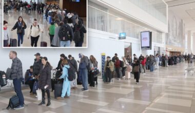 Frustrated flyers hit with hours-long waits at NYC-area airports as DHS funding standoff continues