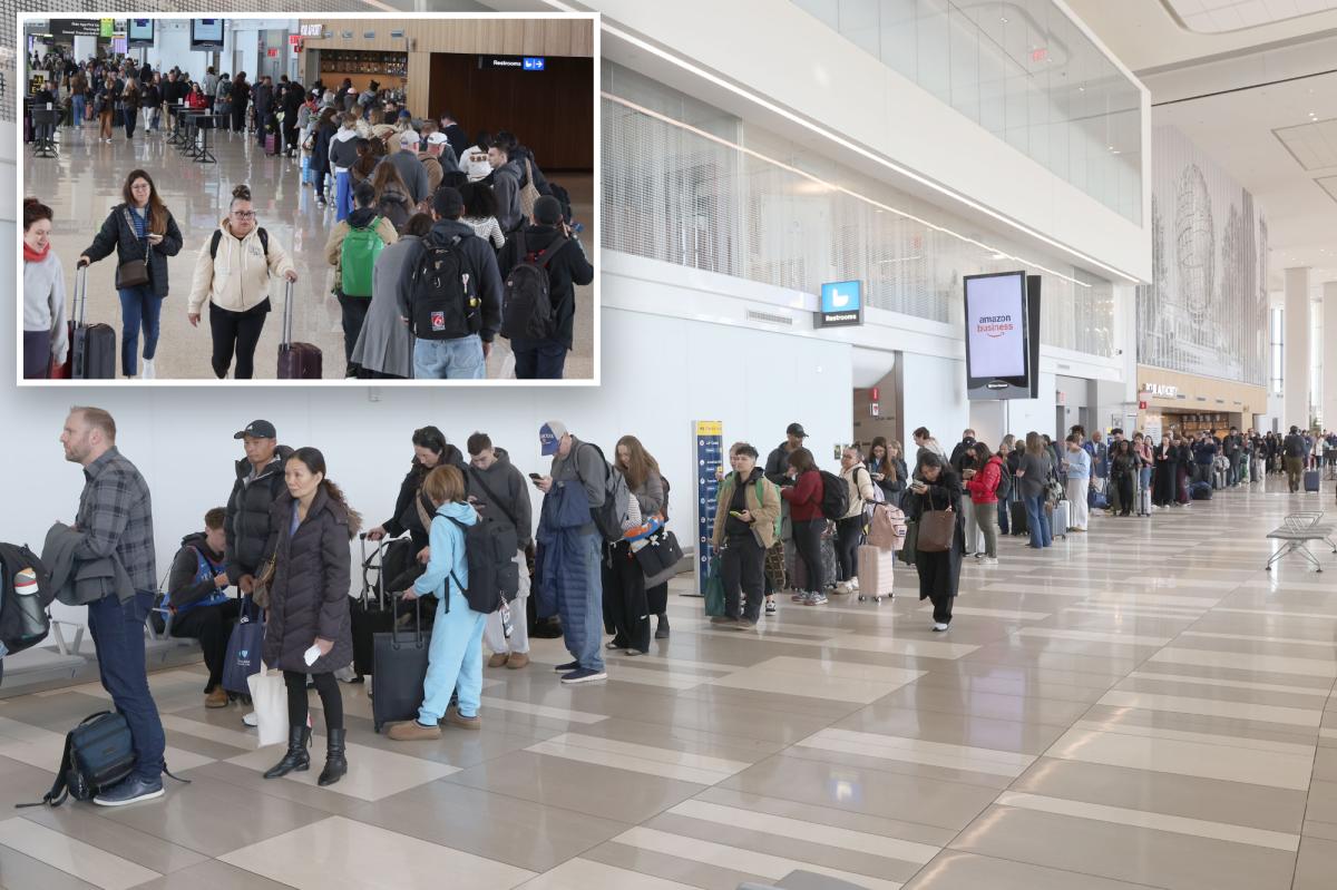 Frustrated flyers hit with hours-long waits at NYC-area airports as DHS funding standoff continues