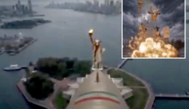 Russia, China share Iranian propaganda video featuring missile blowing up Statue of Liberty