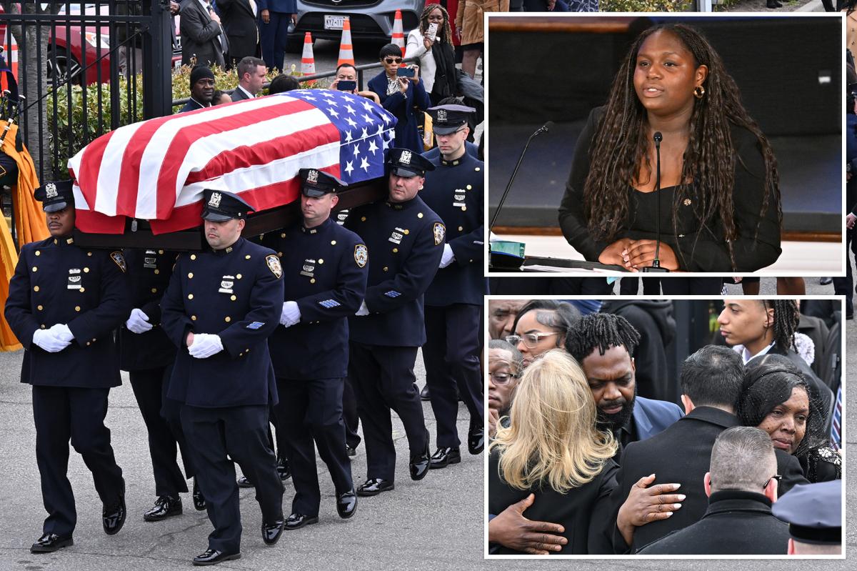 Funeral for NYPD cop who died in Mideast draws Hochul, Mamdani -- and daughter's heartfelt eulogy earns standing ovation