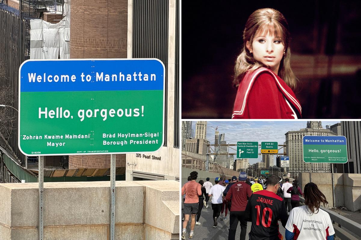 'Hello, Gorgeous!' sign goes up on Brooklyn Bridge in nod to 'Funny Girl' — but few get the reference