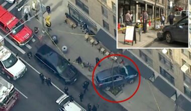 SUV smashes into NYC shop after jumping curb in harrowing crash