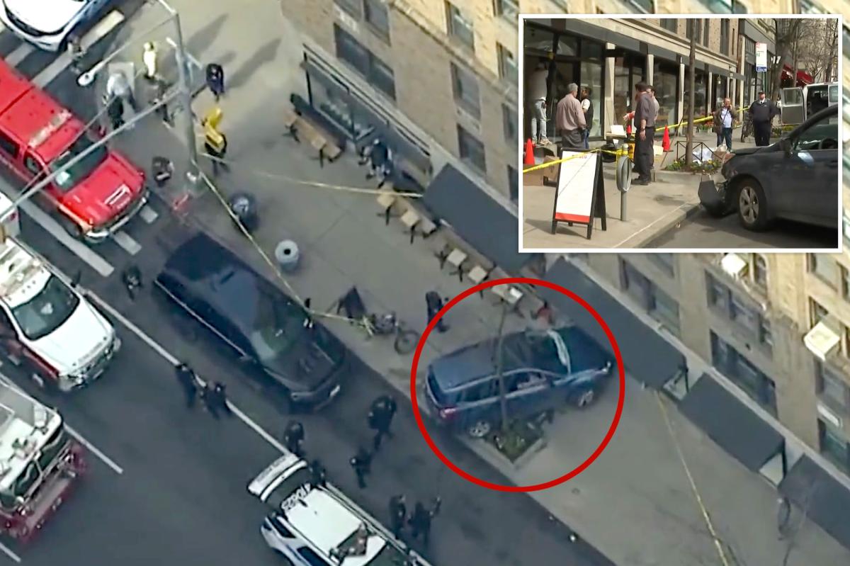 SUV smashes into NYC shop after jumping curb in harrowing crash