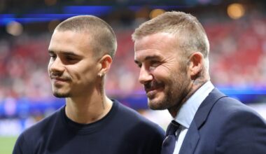 Romeo Beckham puts on united front with dad David after brother Cruz reveals 'hope' of reconciliation with Brooklyn