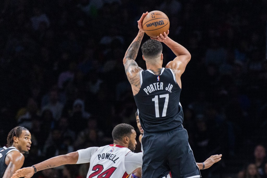 Michael Porter Jr. #17 of the Brooklyn Nets shoots the ball.