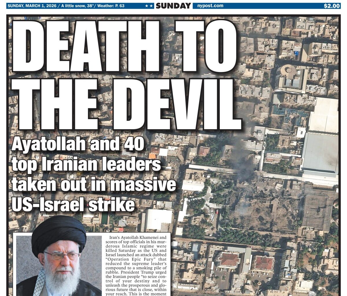 New York Post Cover for March 1, 2026