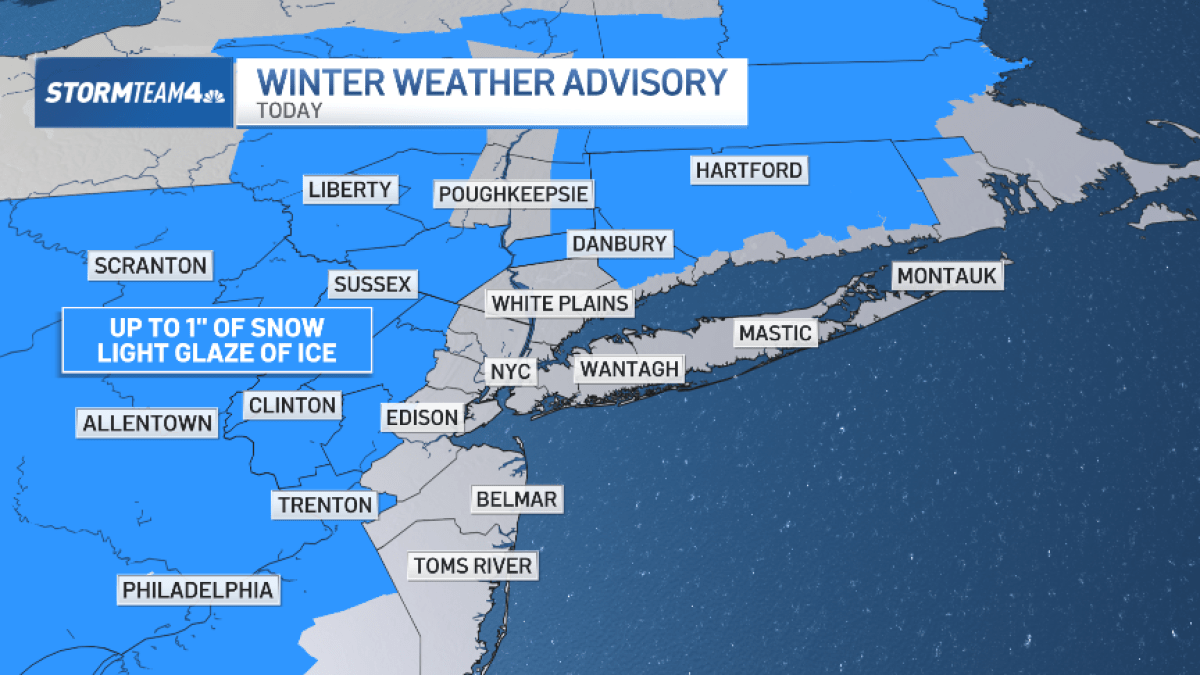 How many inches of snow will fall today? New NYC forecast says… – NBC New York