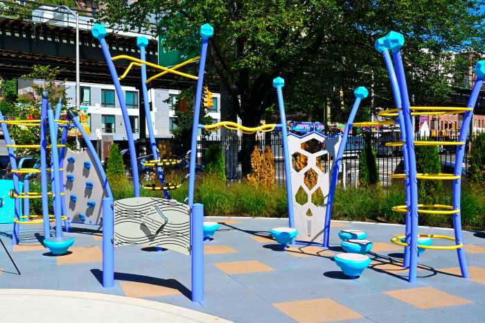 The renovated Jennie Jerome playground after a $4.3 investment from the Community Parks Initiative.