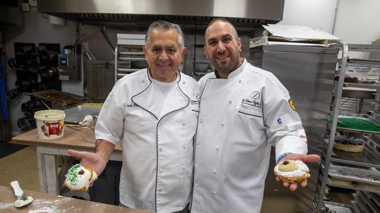 Guerino Zambrano, left, and Aniello Zambrano at La Roma bakery...