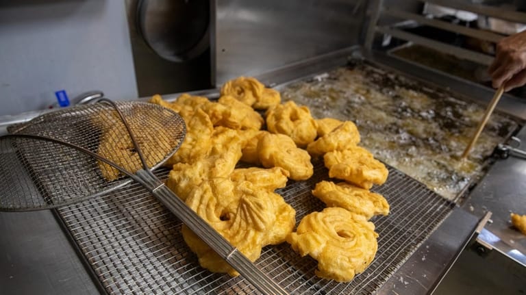 Fried zeppole at La Roma bakery in Oakdale.