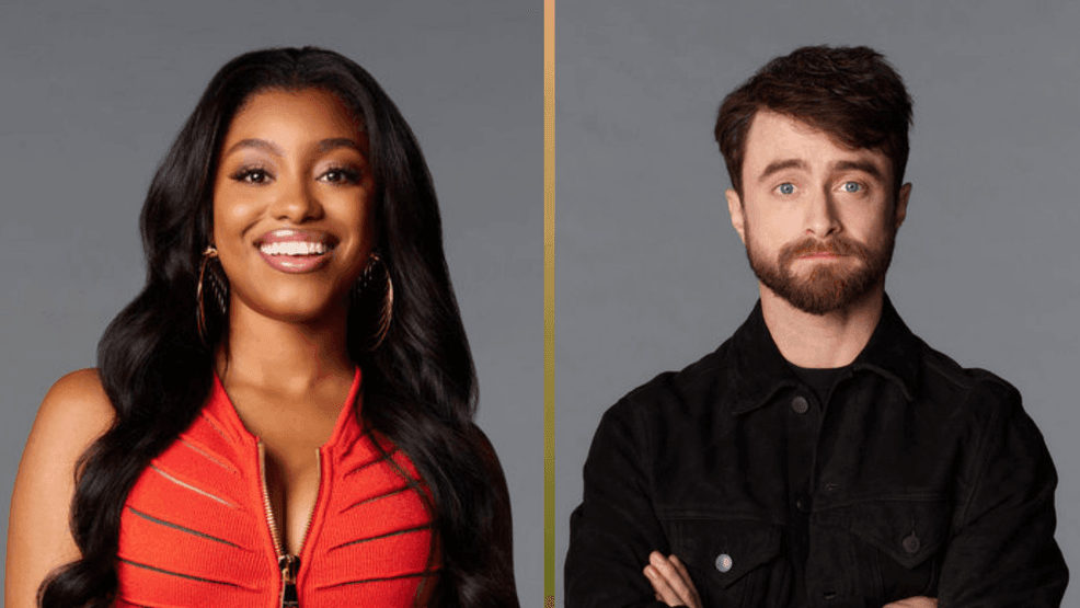 {p}THE FALL AND RISE OF REGGIE DINKINS --Season: 1 -- Pictured: Precious Way as Brina{ } and Daniel Radcliffe as Arthur Tobin{ } (Photo by: Paul Mobley/NBC){/p}