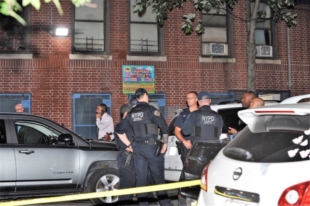 Police respond to the Divino Nino Day Care on Morris Ave. in the Bronx on September 15, 2023.