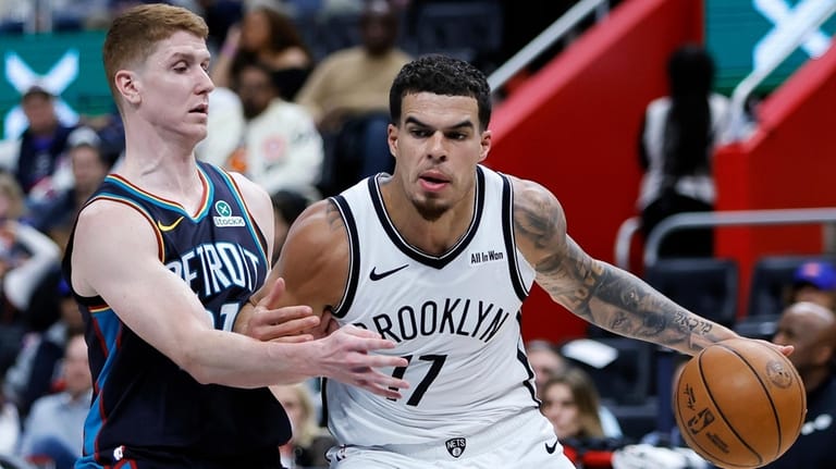 Brooklyn Nets forward Michael Porter Jr. (17) drives with the...