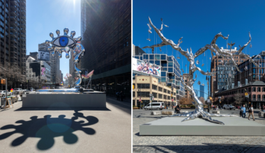 30-foot surrealist steel sculptures arrive in two Manhattan neighborhoods