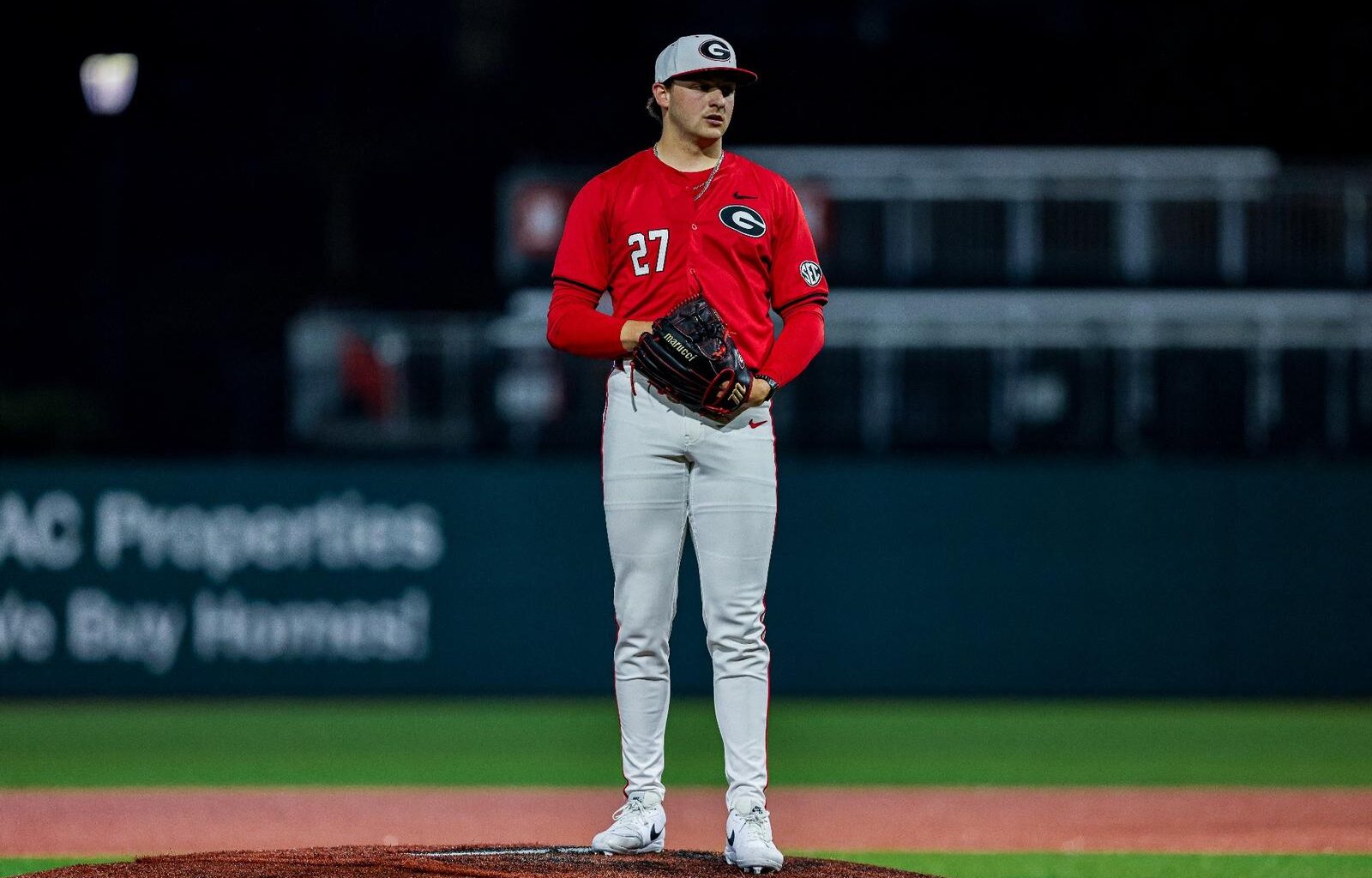 Georgia catcher and outfielder Daniel Jackson (3) during Georgia’s game against Queens at Foley Field in Athens, Ga., on Saturday, March 7, 2026. (Conor Dillon/UGAAA)