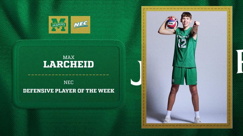 Max Larcheid Tabbed NEC Men’s Volleyball Defensive Player of the Week