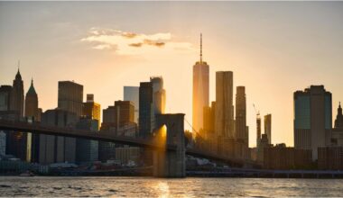 New York Skyline during sunset