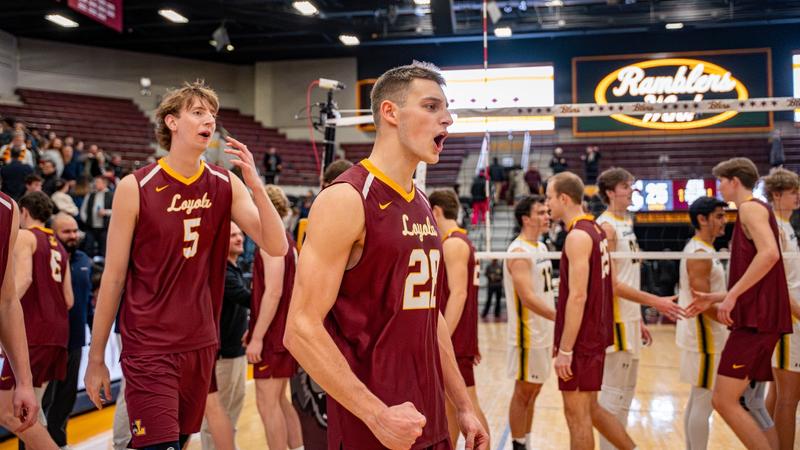 Ramblers Tally 11 Blocks in Victory vs. Queens